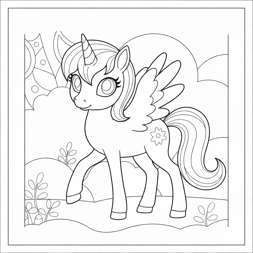 pony cute coloring page