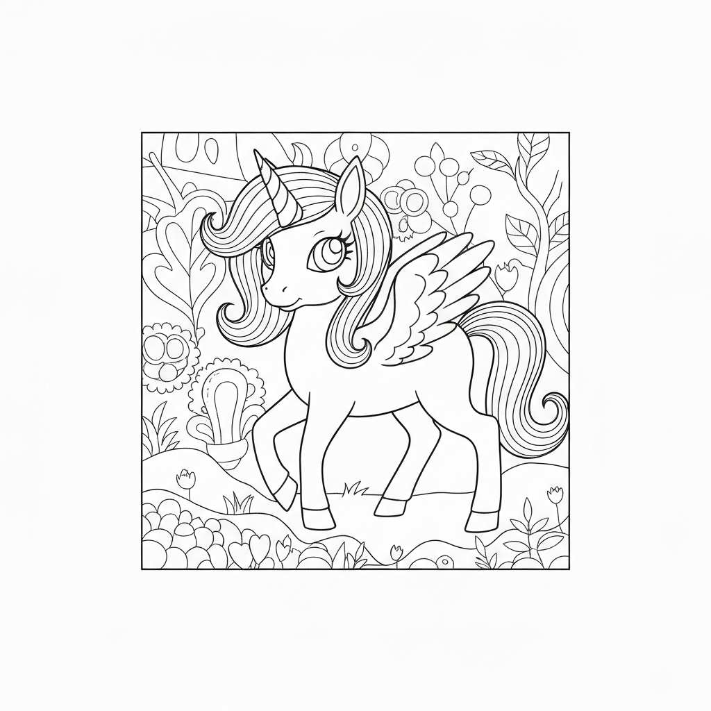 pony decorative coloring page