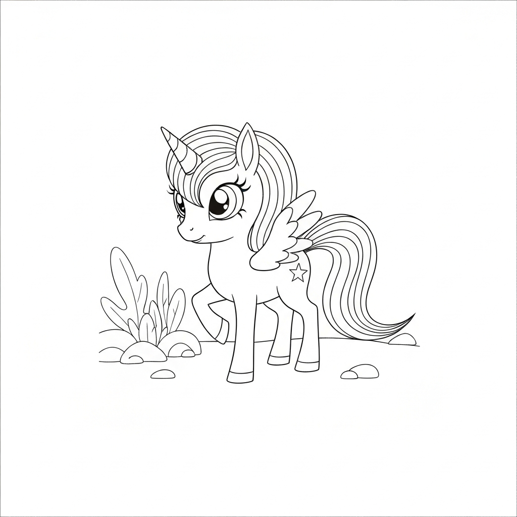 pony detailed coloring page