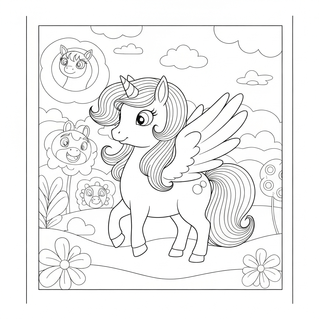 pony educational coloring page
