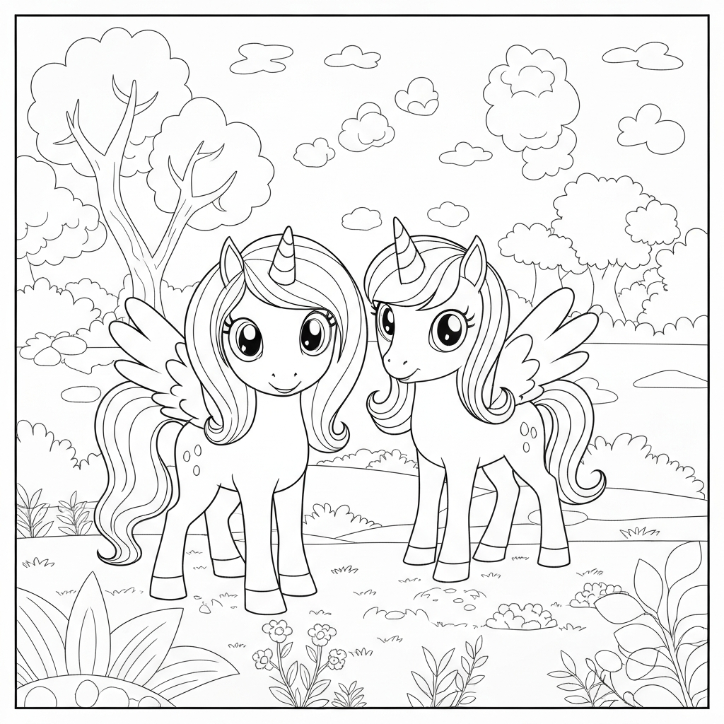 pony family coloring page