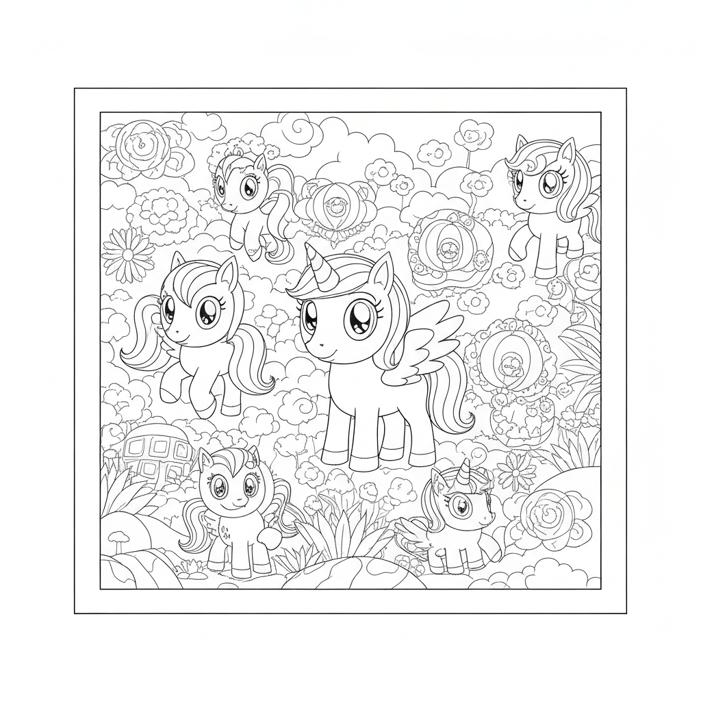pony pattern coloring page