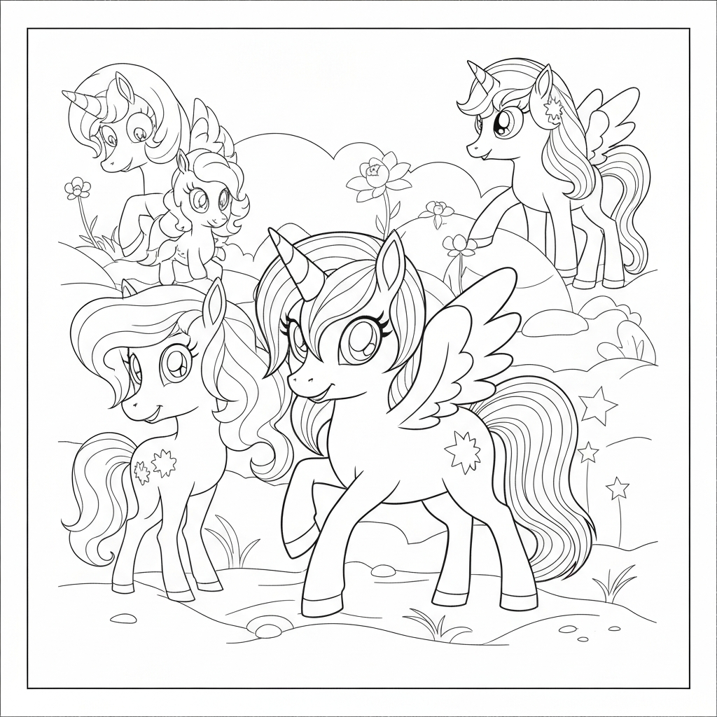 pony simple coloring page