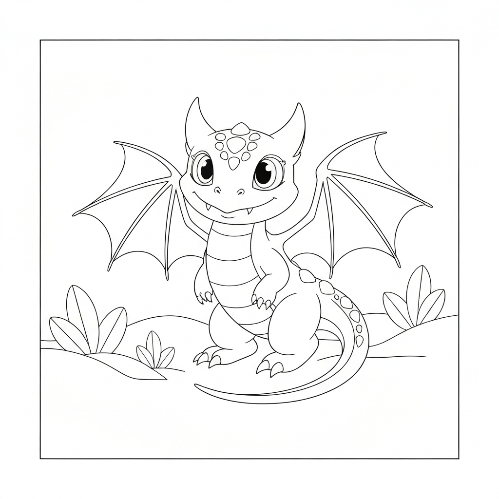 realistic dragon baby coloring page