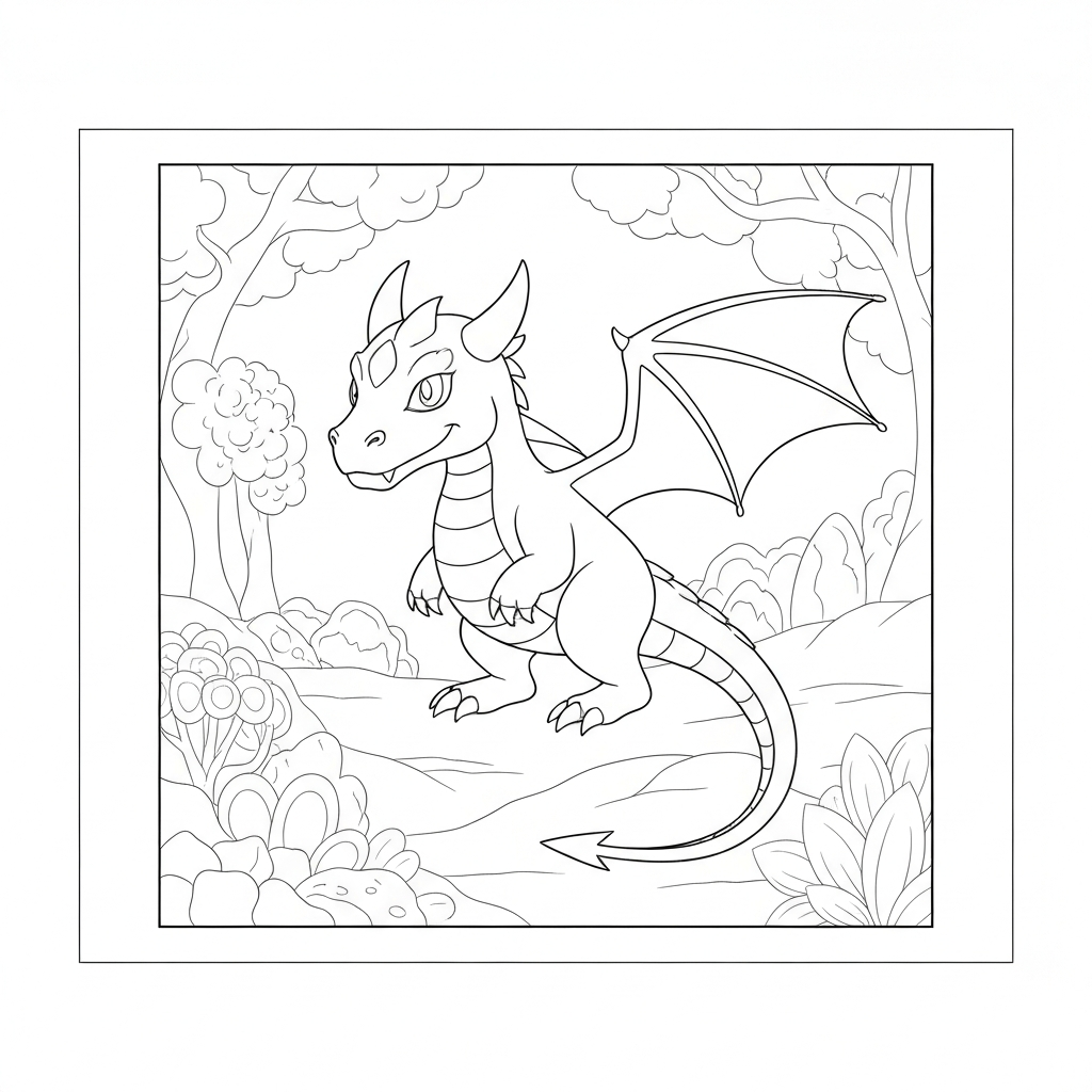 realistic dragon pattern coloring page