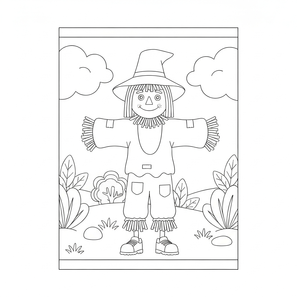 scarecrow abstract coloring page
