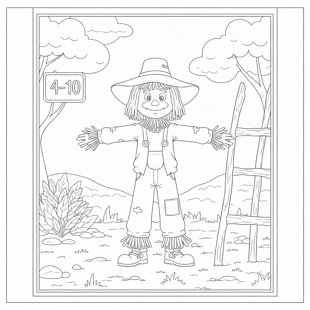 scarecrow detailed coloring page