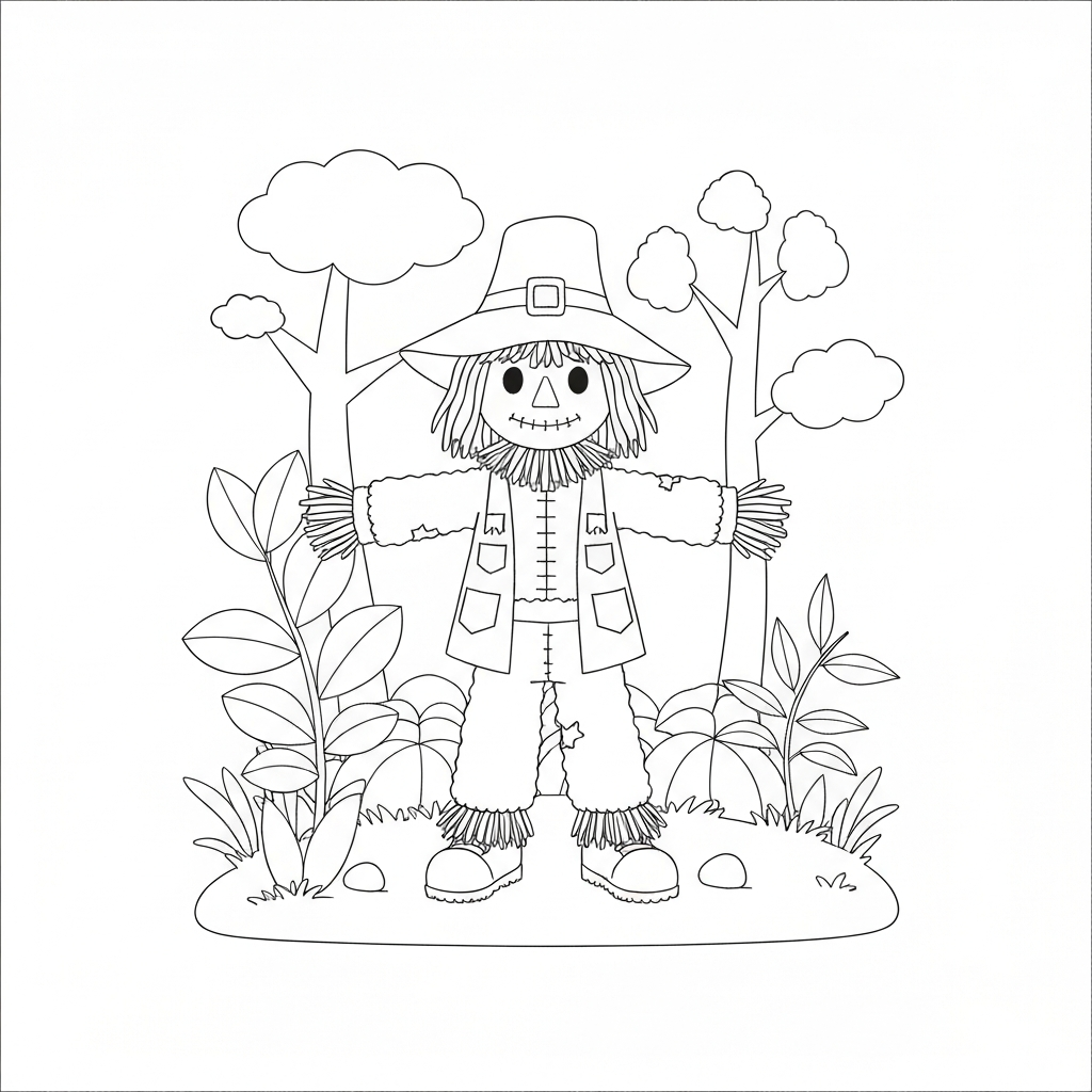 scarecrow mandala coloring page