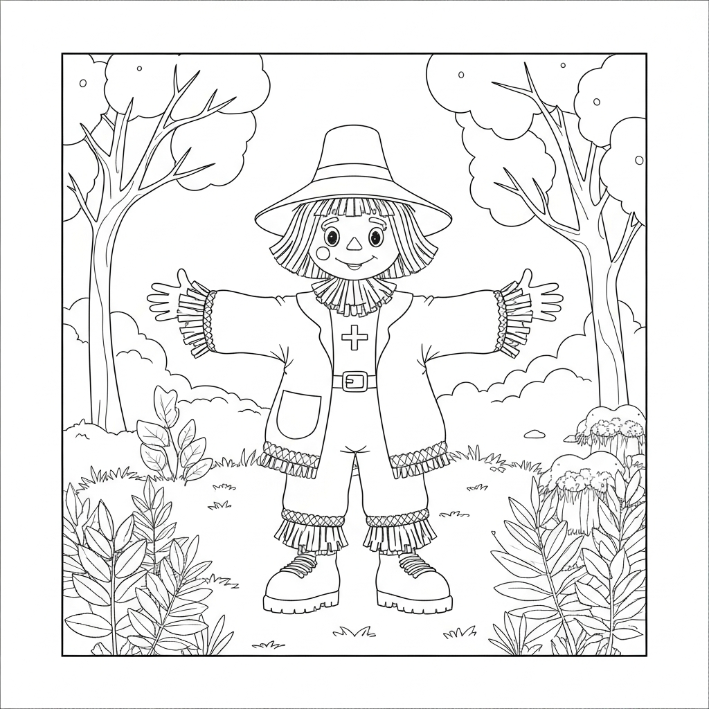 scarecrow pattern coloring page