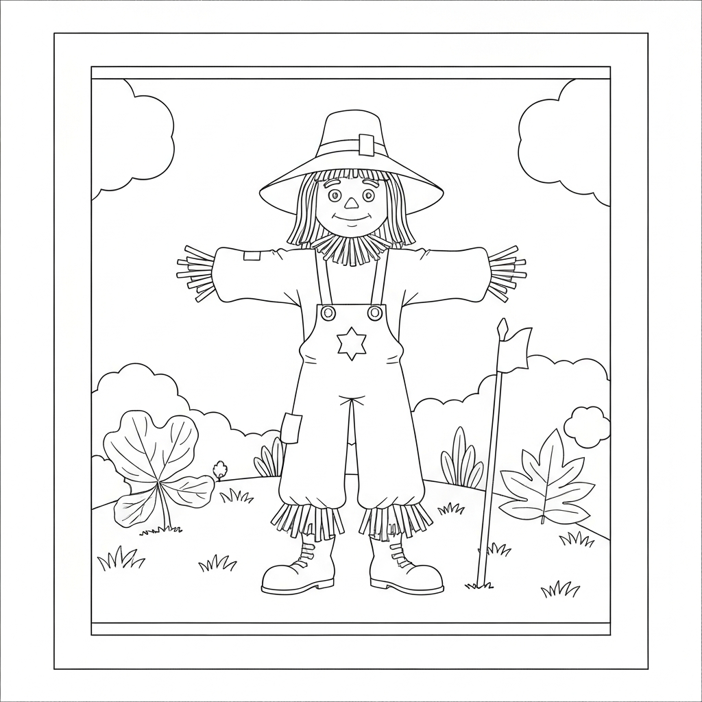 scarecrow simple coloring page