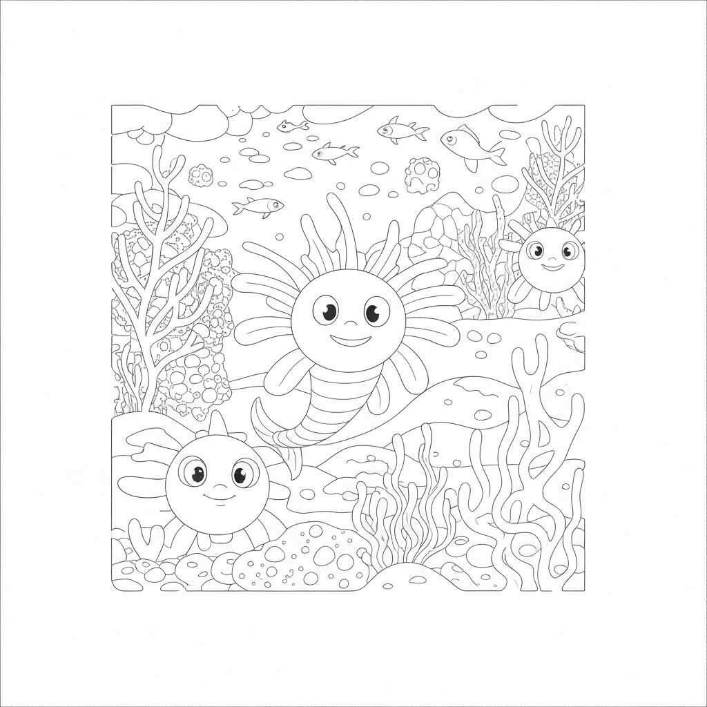 sea creature abstract coloring page