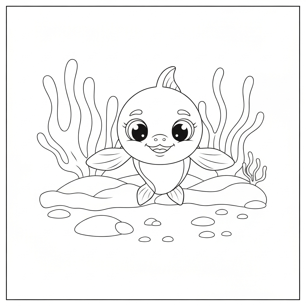 sea creature baby coloring page