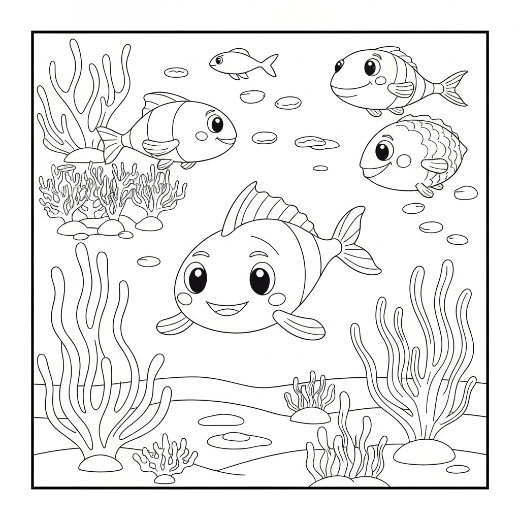 sea creature educational coloring page