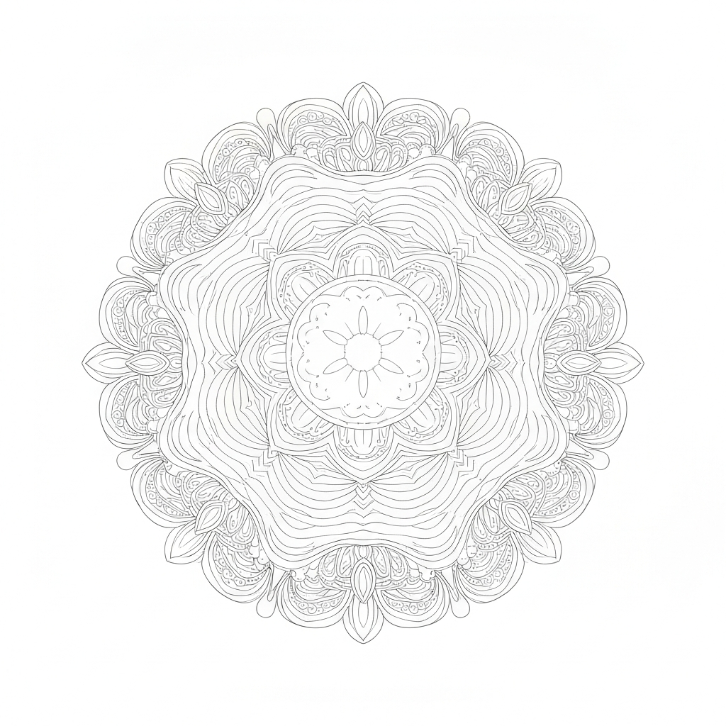 sea creature mandala coloring page