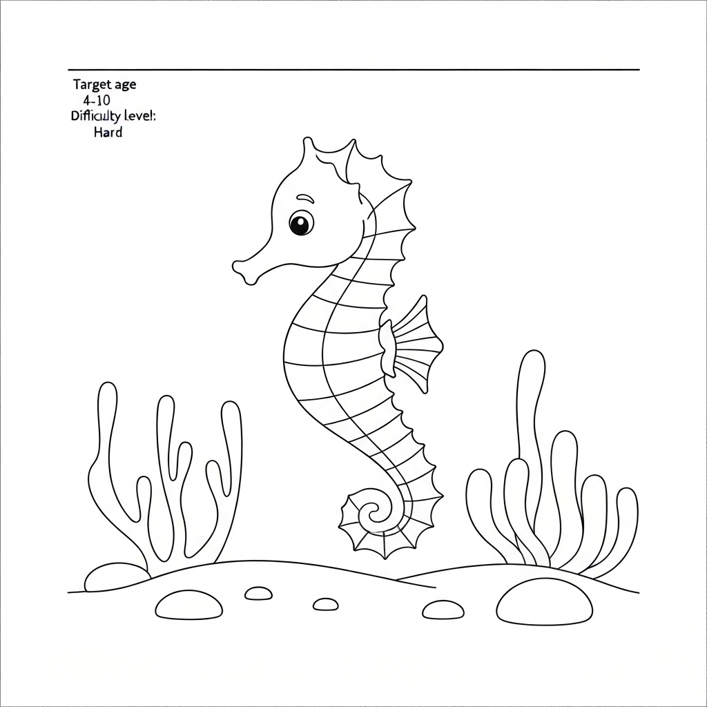 seahorse baby coloring page
