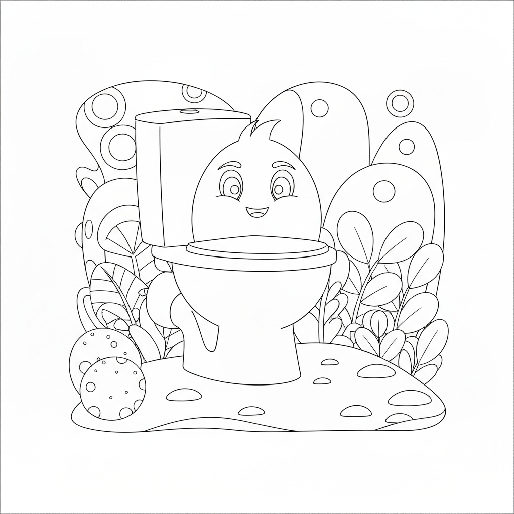 skibidi toilet abstract coloring page