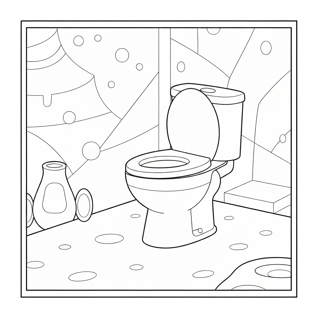 skibidi toilet cartoon coloring page