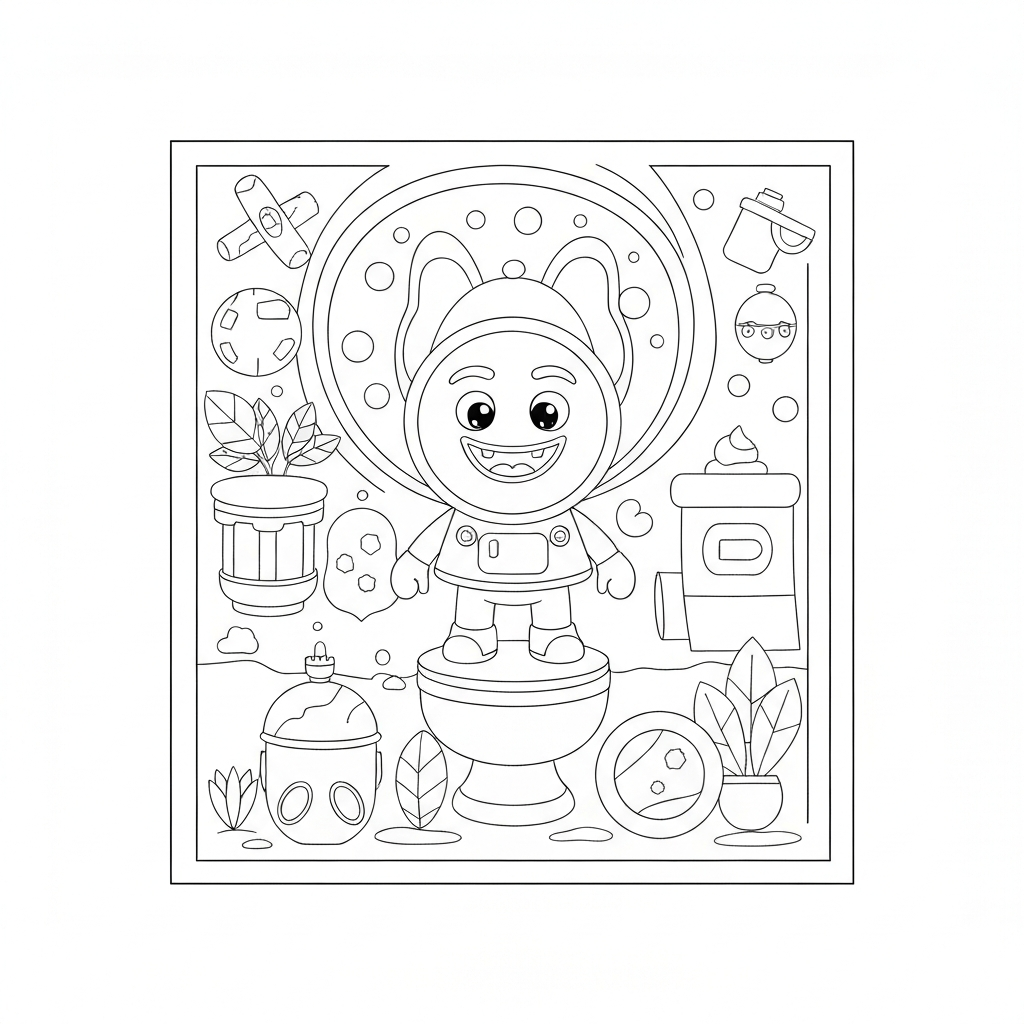 skibidi toilet decorative coloring page