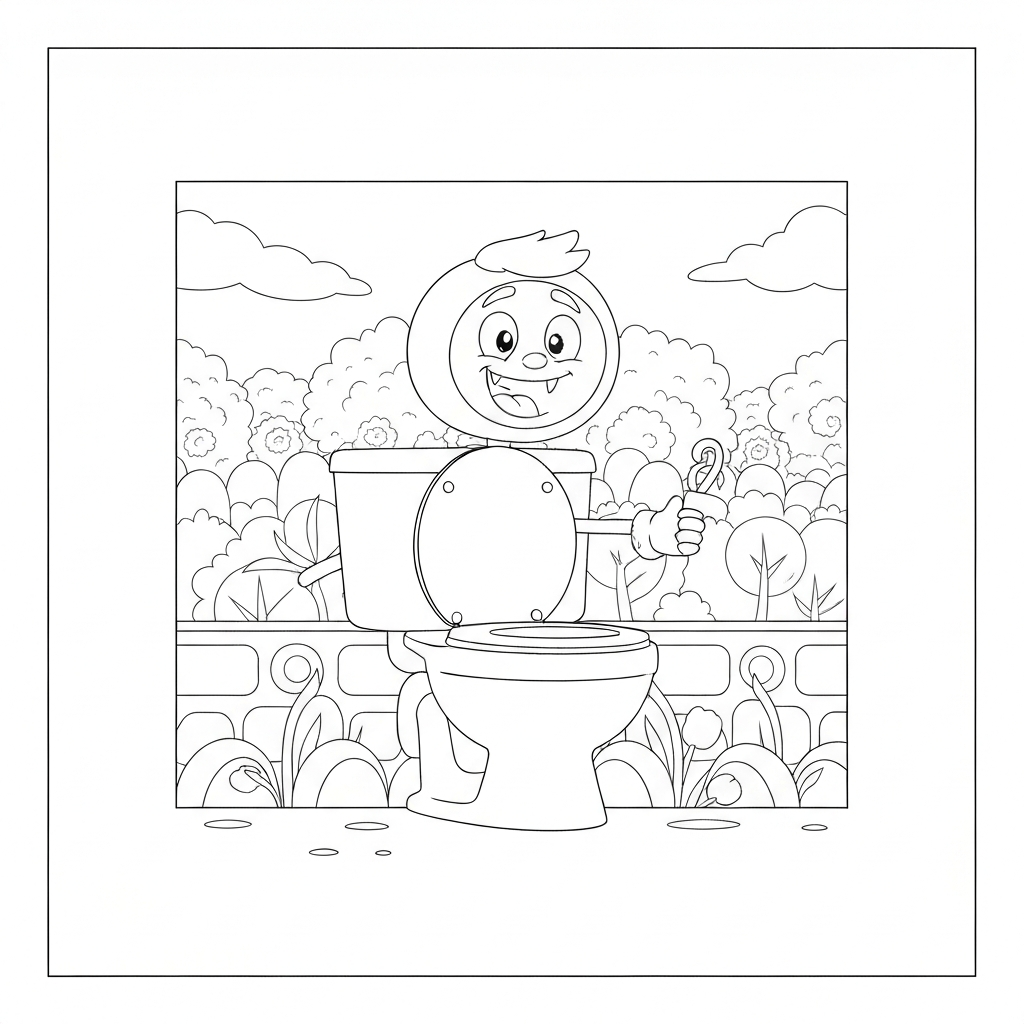 skibidi toilet portrait coloring page