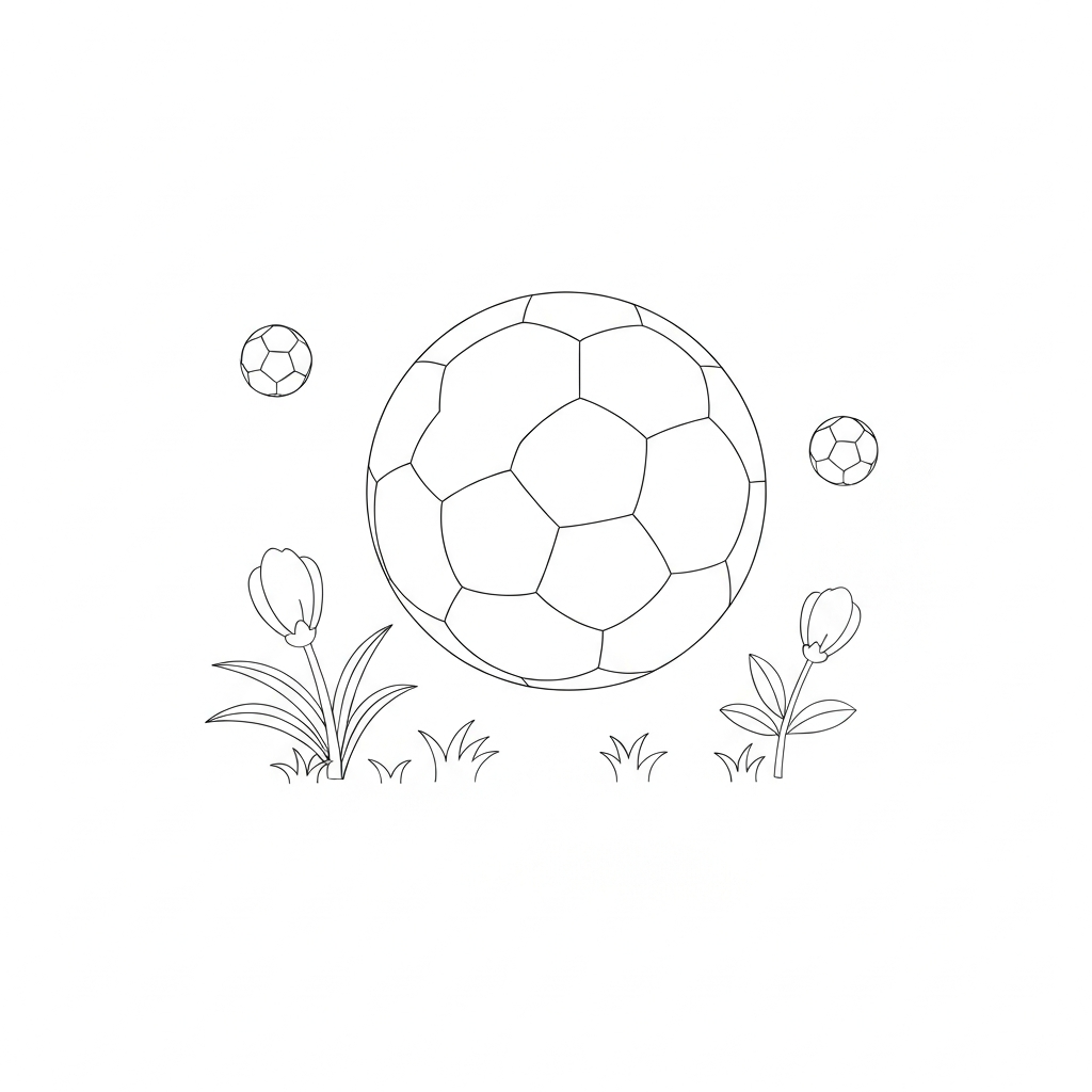 soccer ball cute coloring page