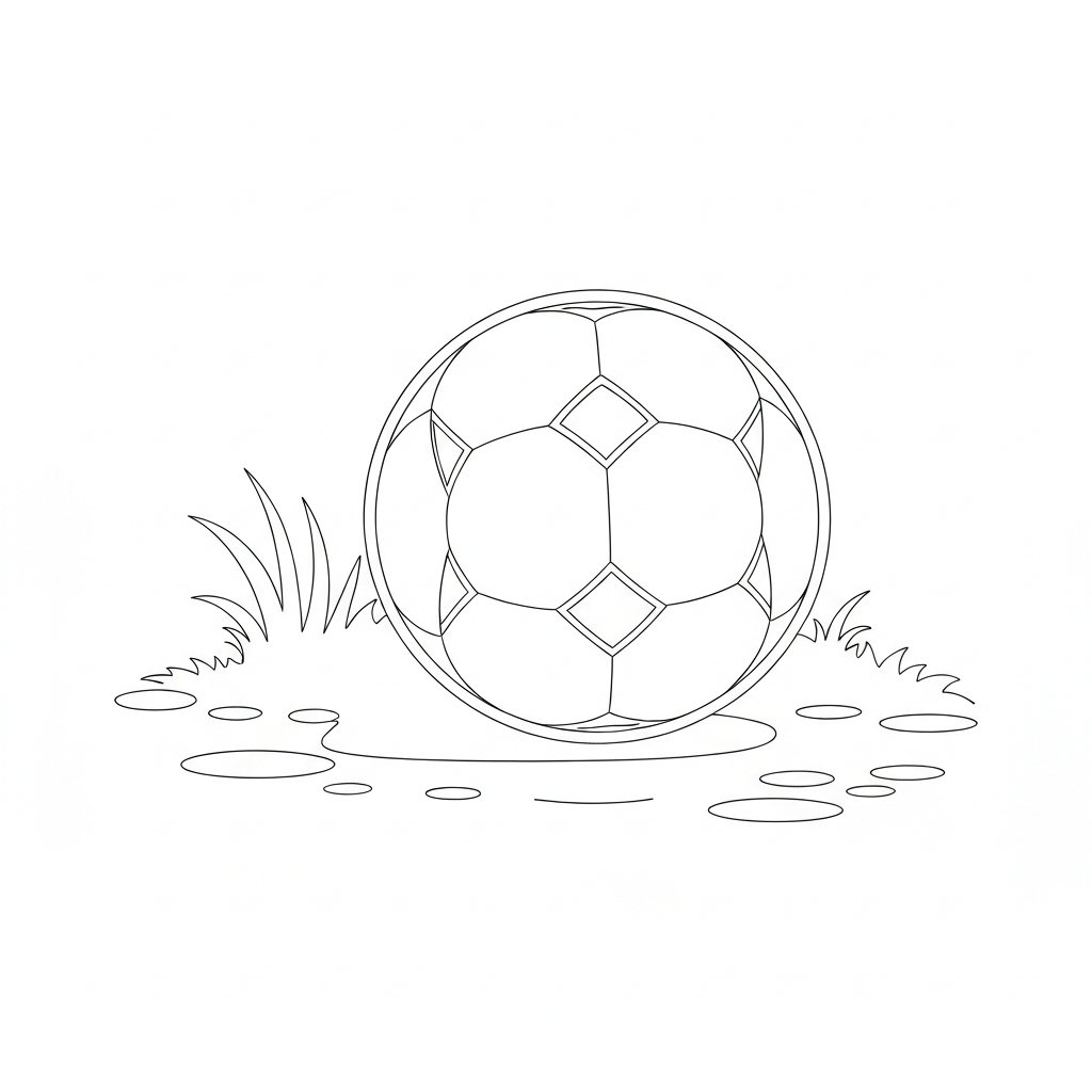 soccer ball detailed coloring page