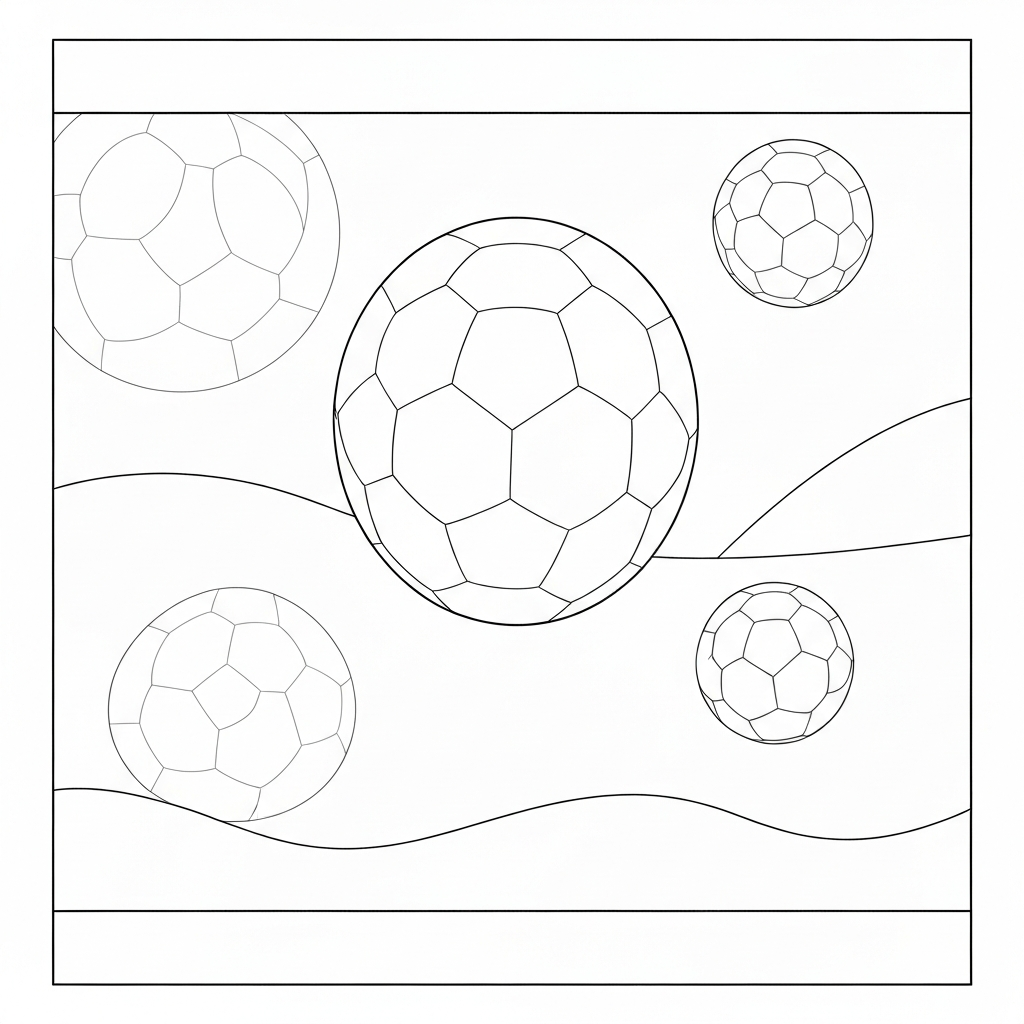soccer ball easy coloring page
