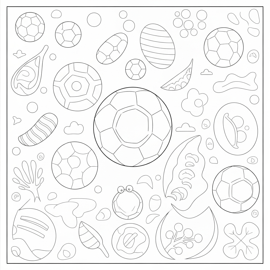 soccer ball educational coloring page