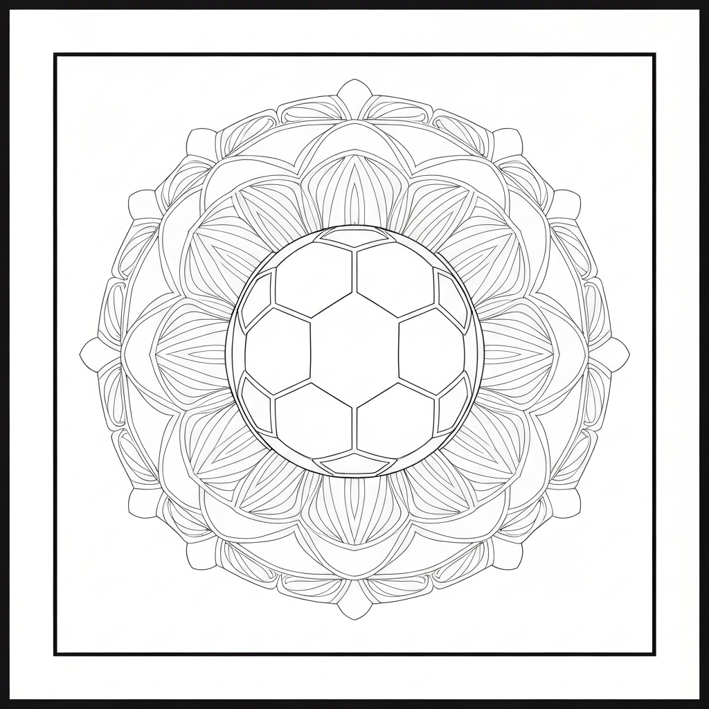 soccer ball mandala coloring page