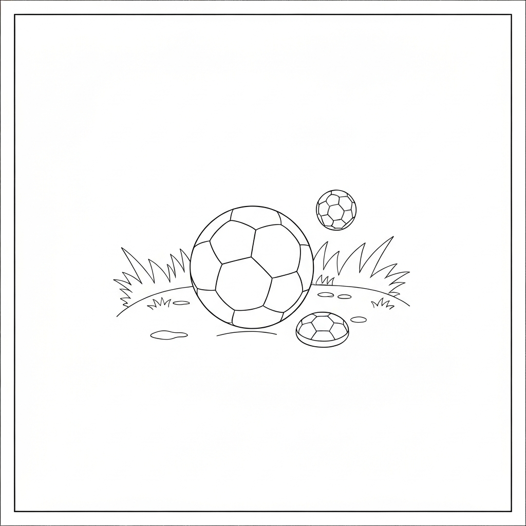 soccer ball simple coloring page