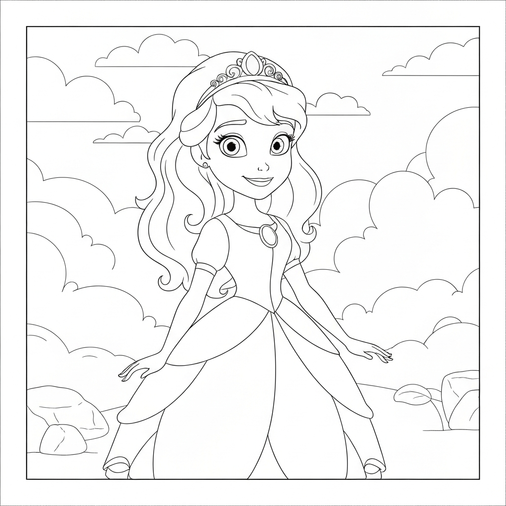 sofia the first abstract coloring page