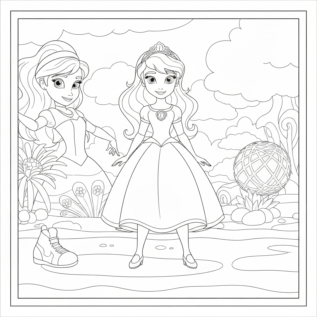 sofia the first action coloring page