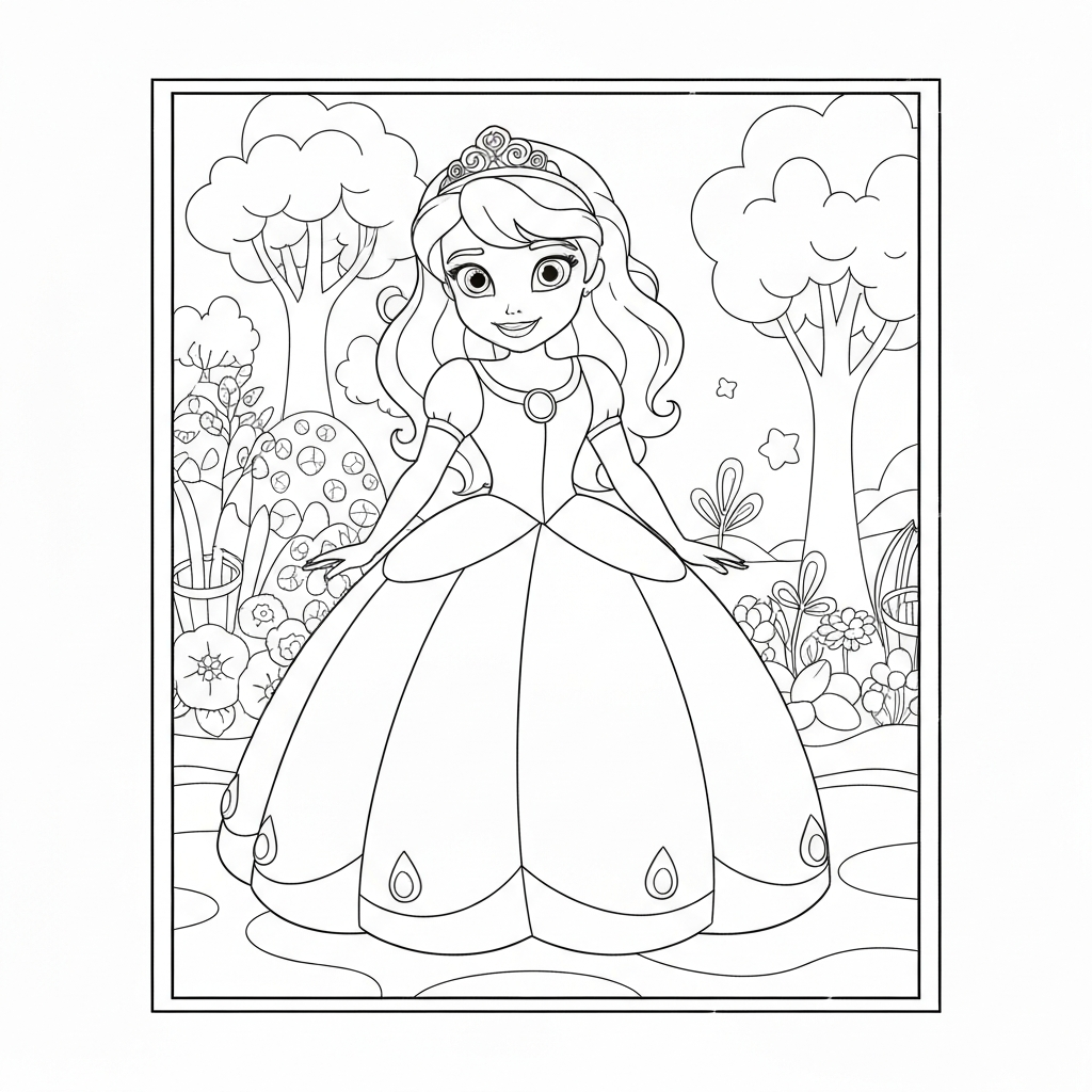 sofia the first cute coloring page