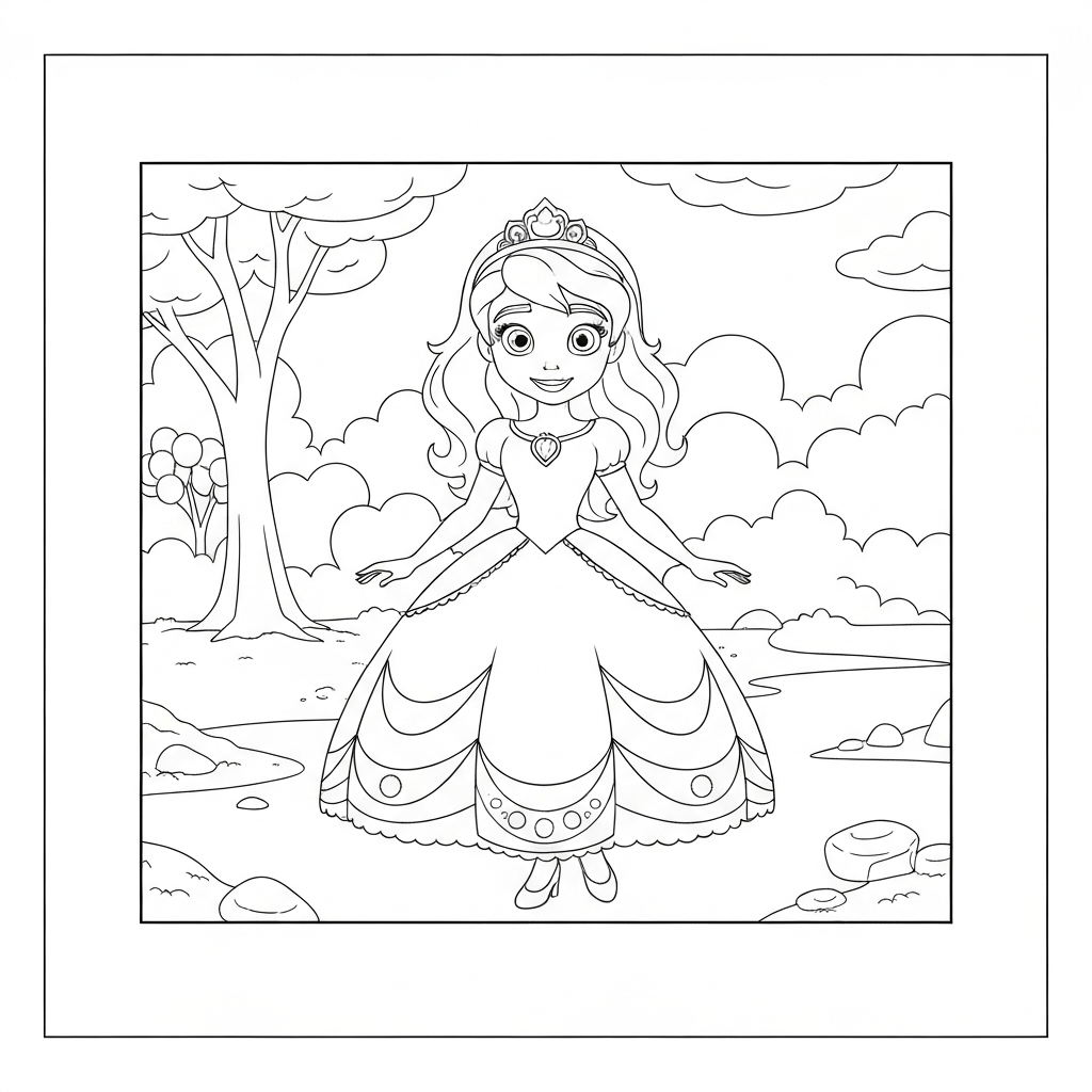 sofia the first educational coloring page