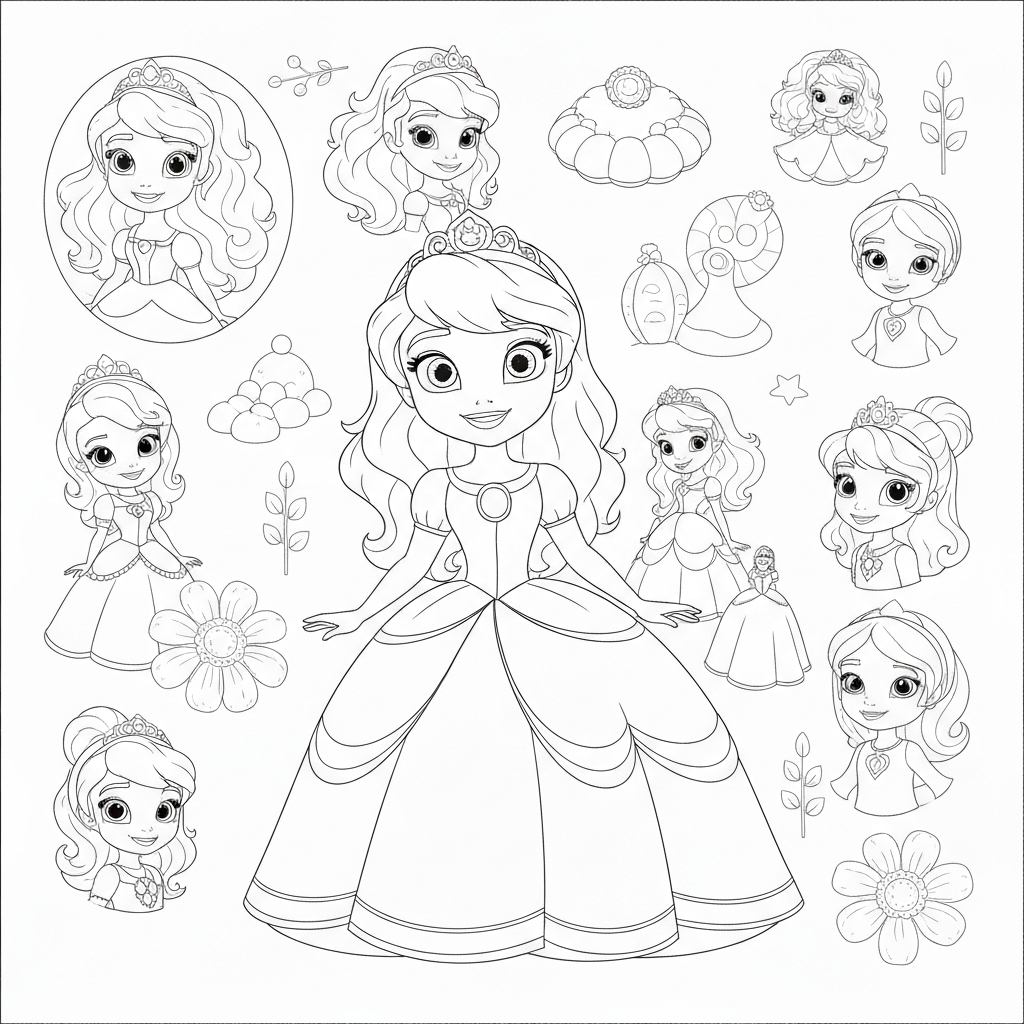 sofia the first pattern coloring page