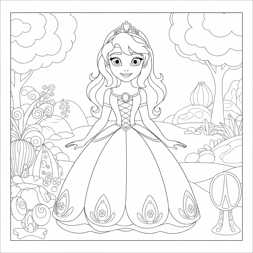 sofia the first portrait coloring page