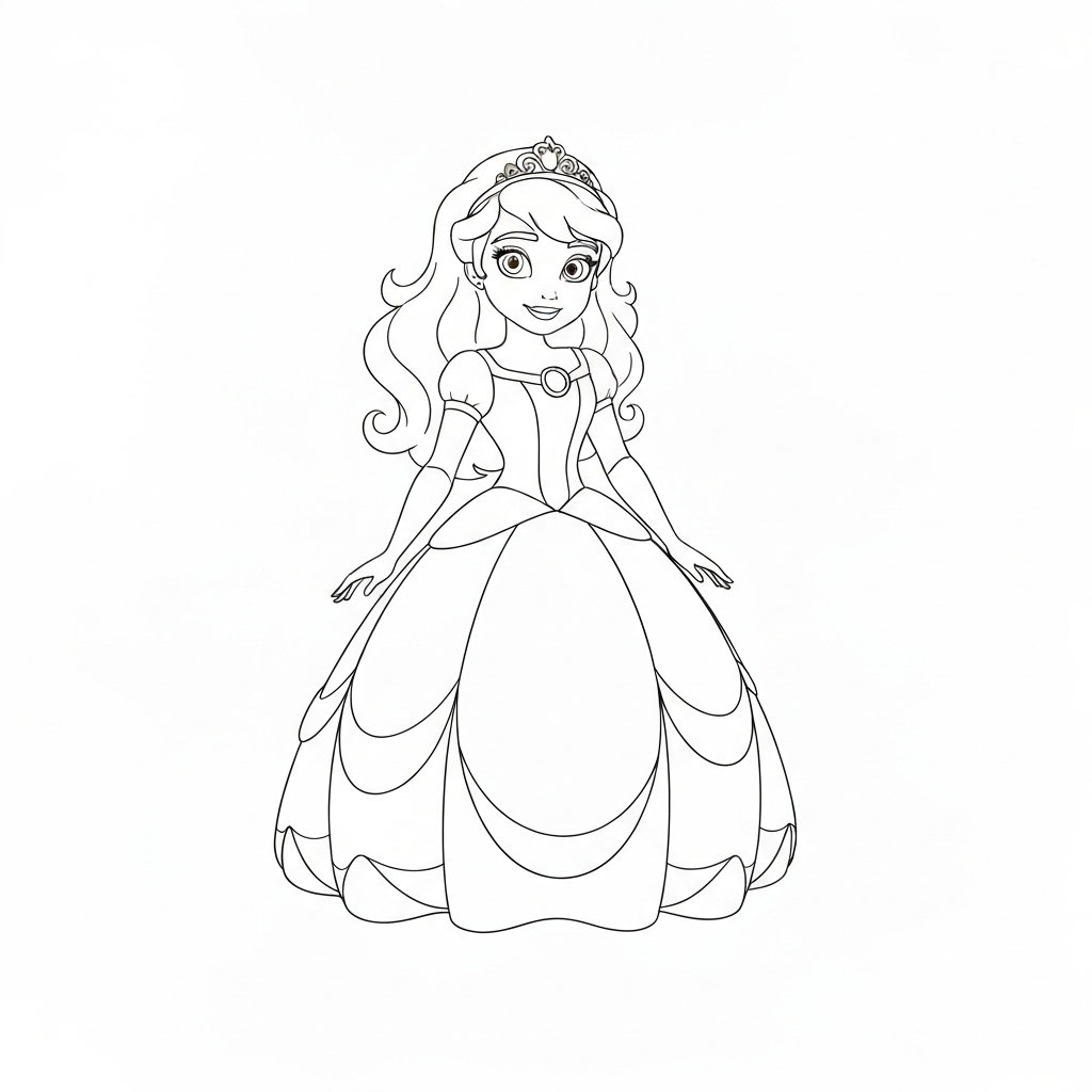 sofia the first simple coloring page