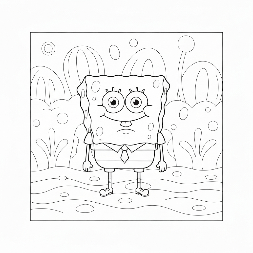 sponge bob color pages educational coloring page