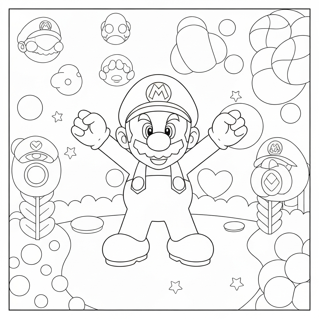 Super Mario Brothers abstrakte Malvorlage