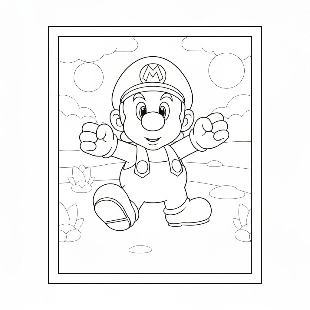 Super Mario Brothers Baby-Malvorlage