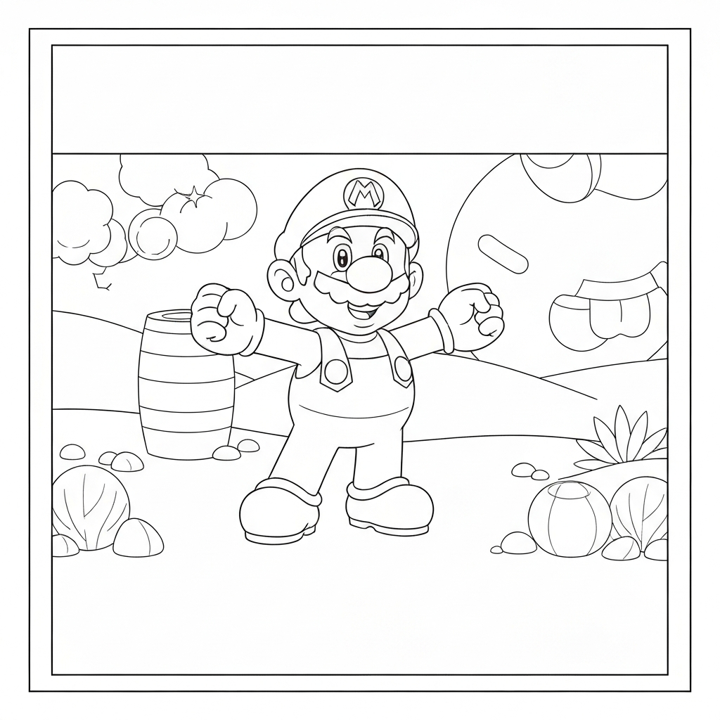 Super Mario Brothers Familien-Malvorlage