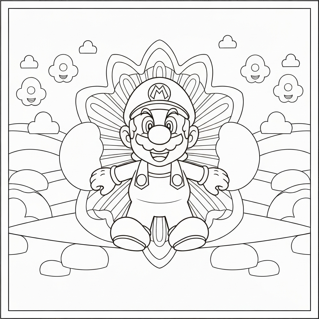 super mario charaktere Mandala-Malvorlage