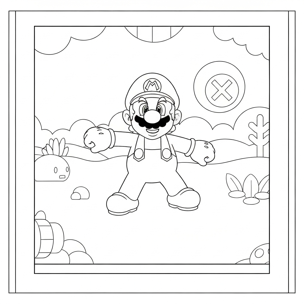 super mario charaktere einfache Malvorlage