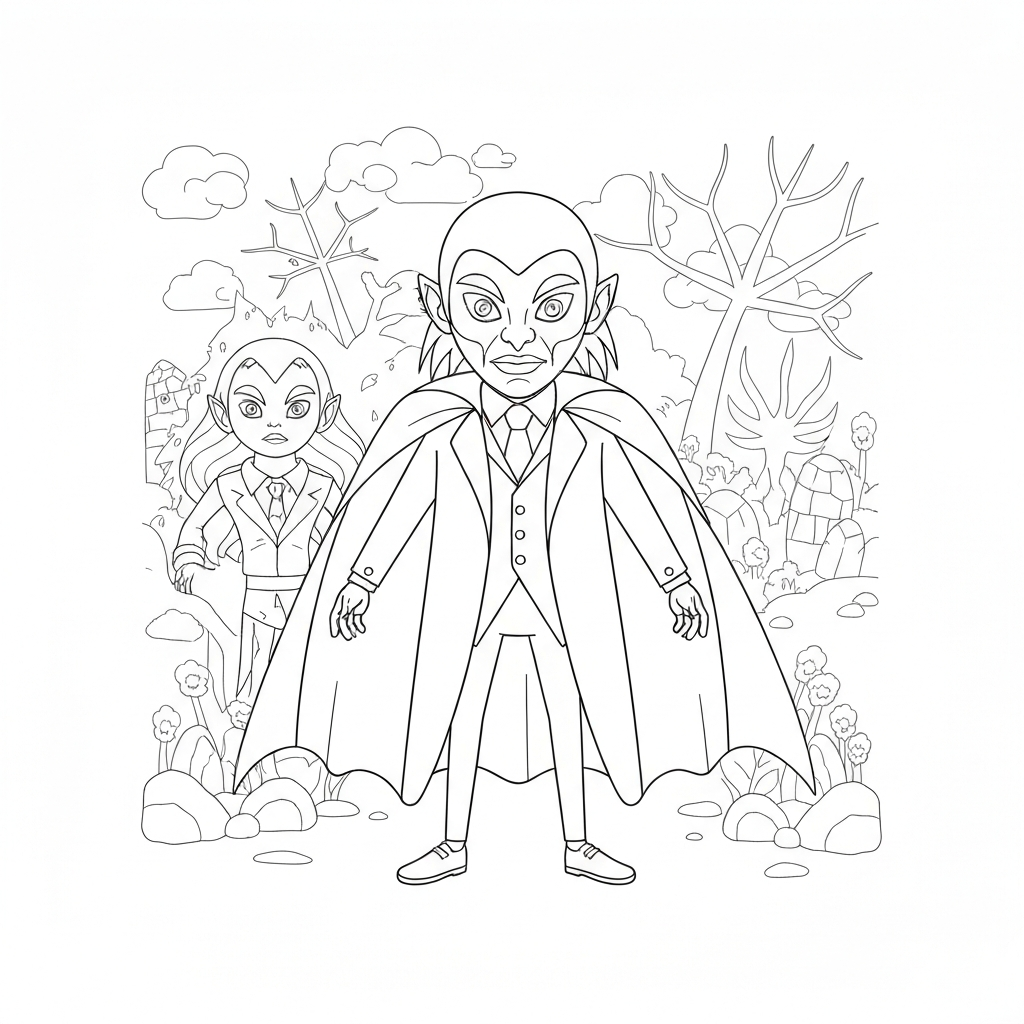 vampire abstract coloring page