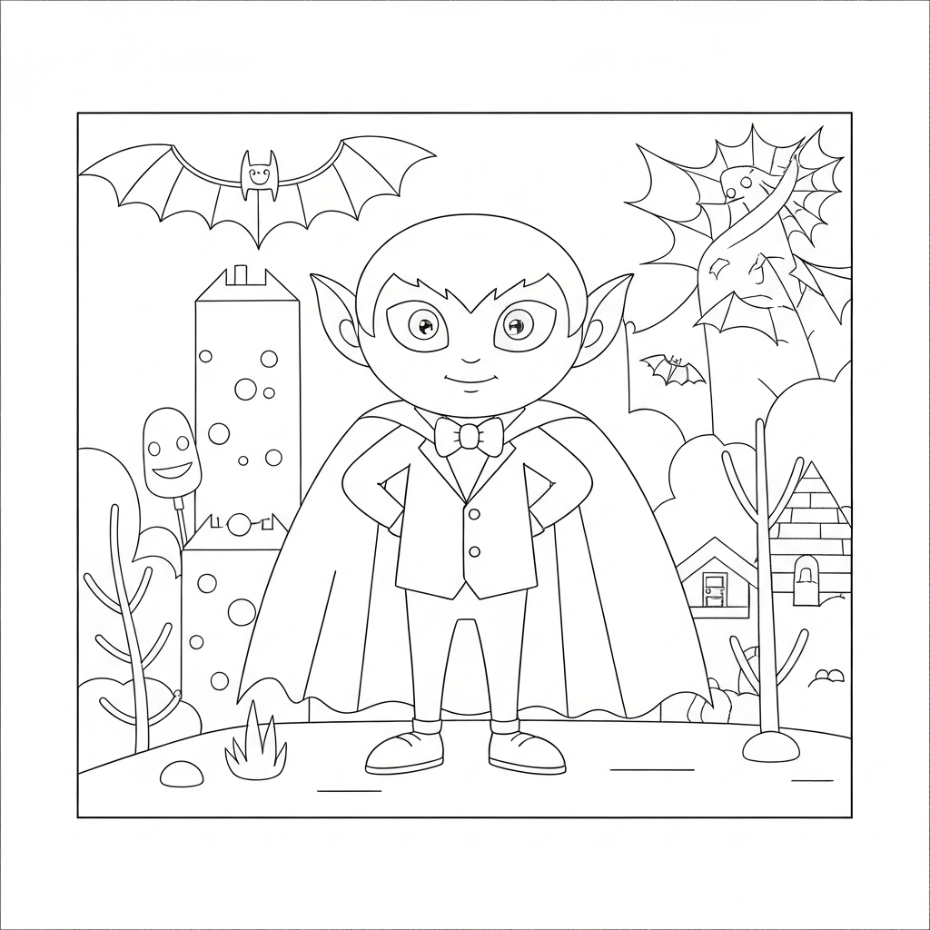 vampire cartoon coloring page