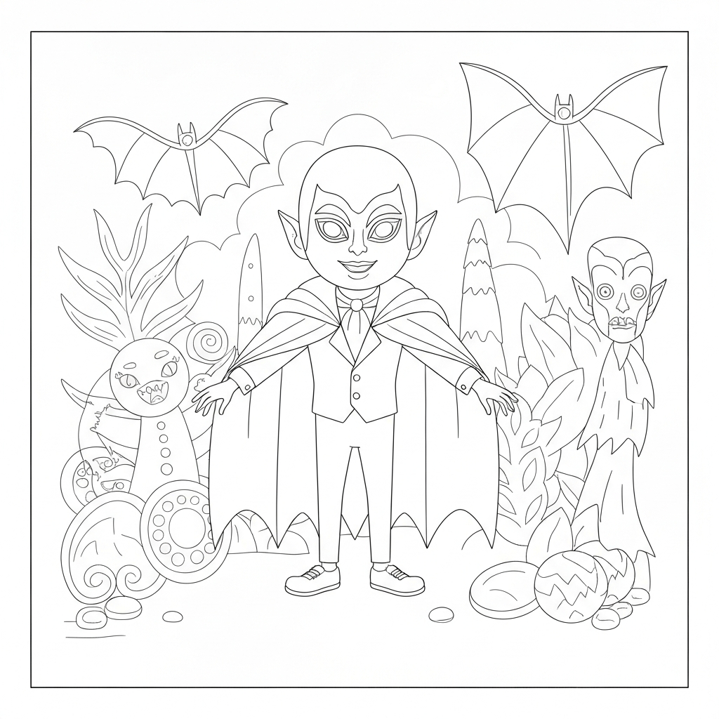 vampire decorative coloring page