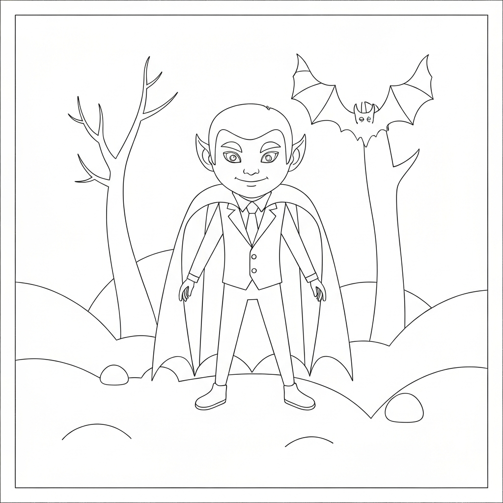 vampire educational coloring page