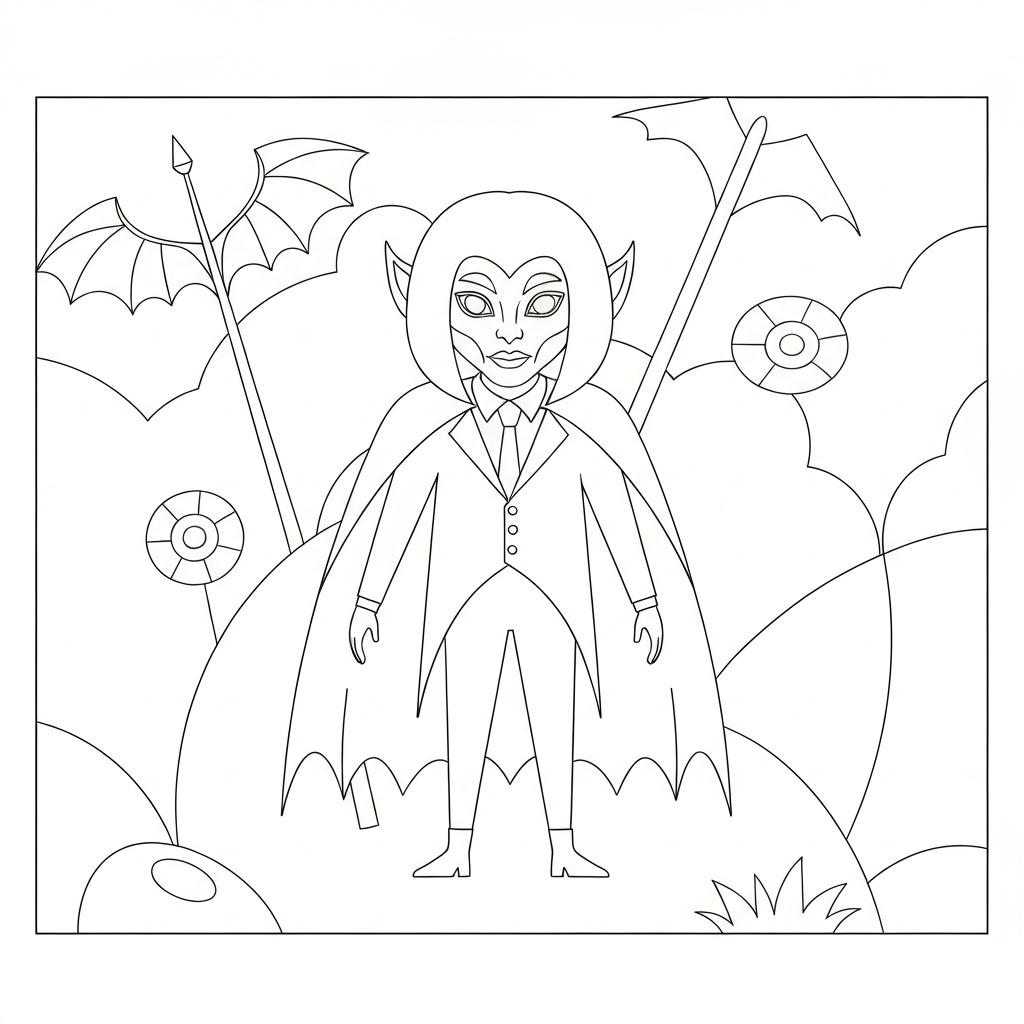 vampire mandala coloring page