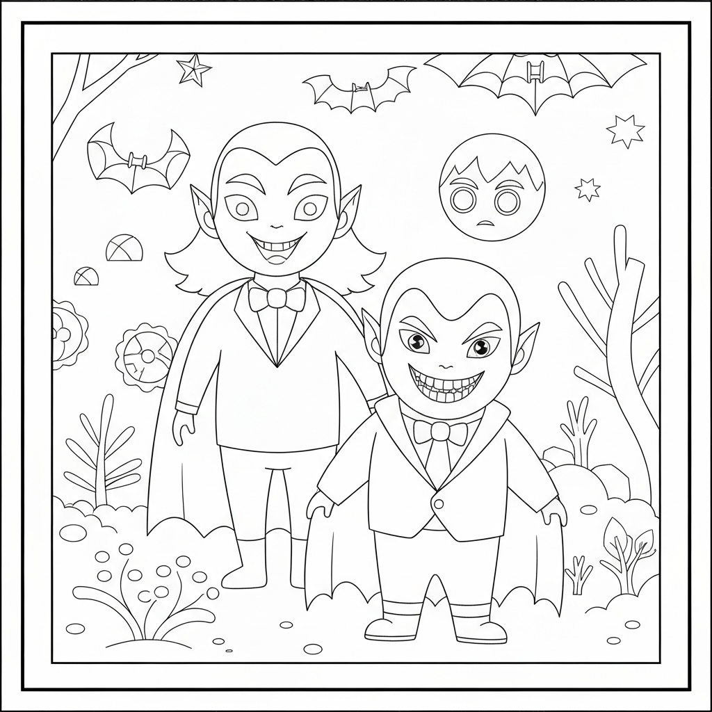 vampire pattern coloring page