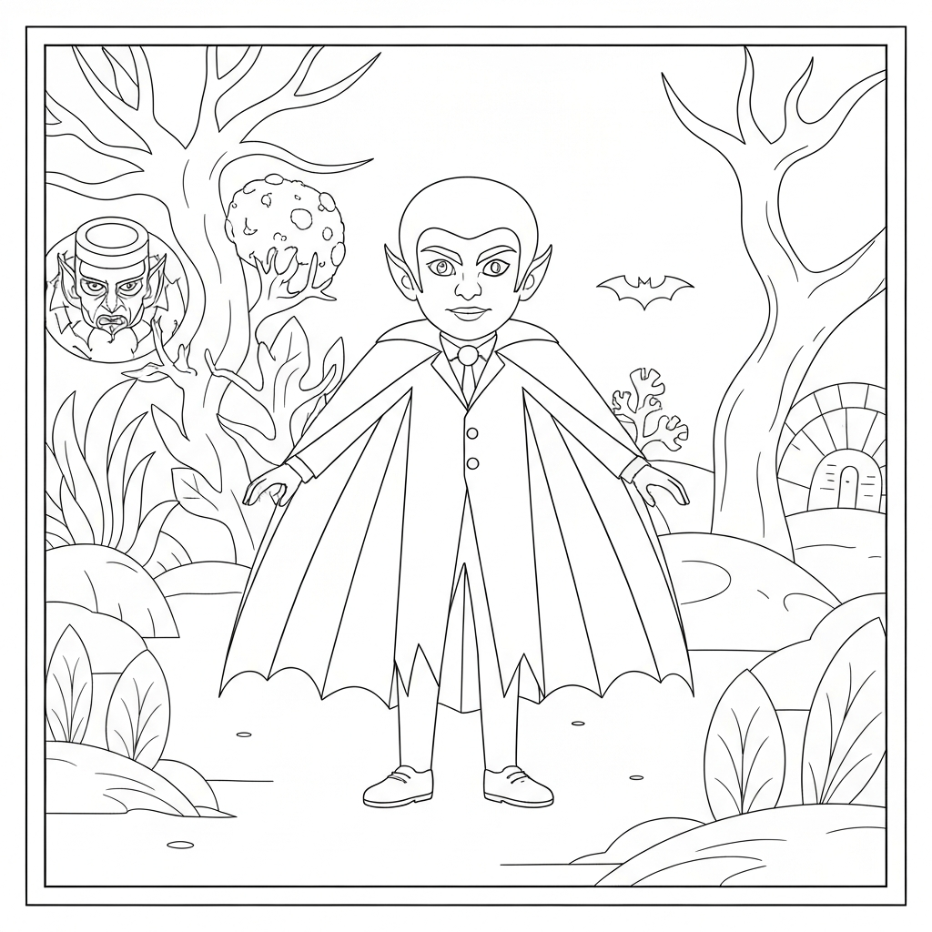 vampire simple coloring page