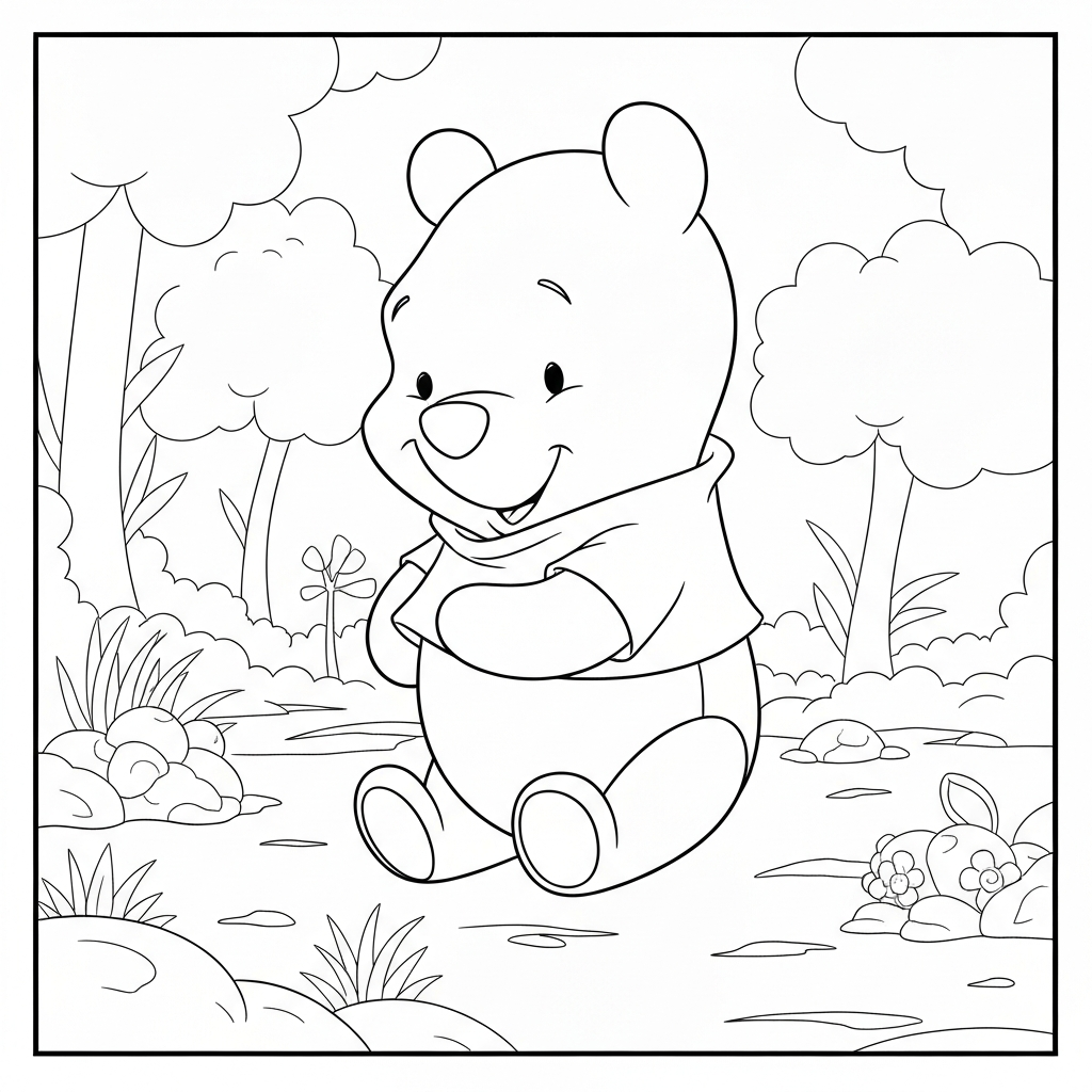página de colorir bebê do ursinho pooh